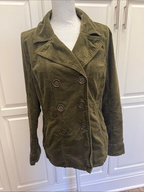 Mossimo Supply Co. Olive Green Double-Breasted Peacoat